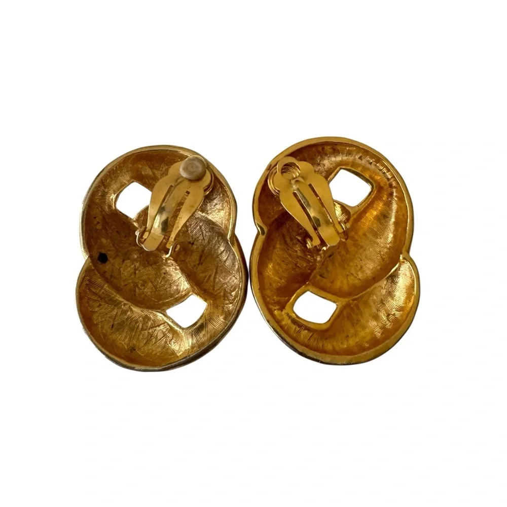Vintage Gold Knot Clip On‎ Earrings Quiet Luxury Retro
